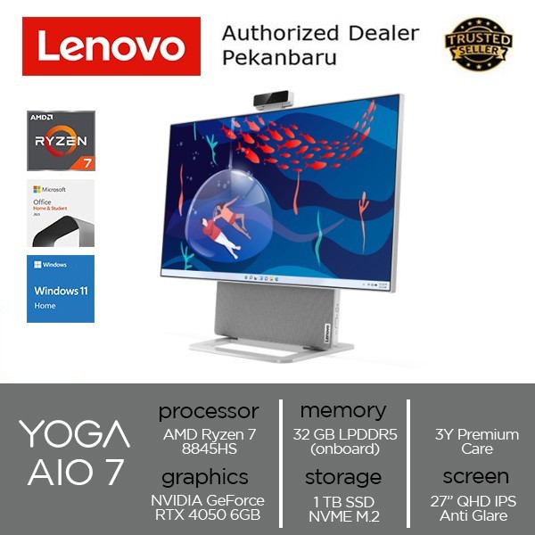 Lenovo Yoga AIO 7 27APH8 F0HK002DID - Ryzen 7 8845HS 32GB 1TB RTX 4050