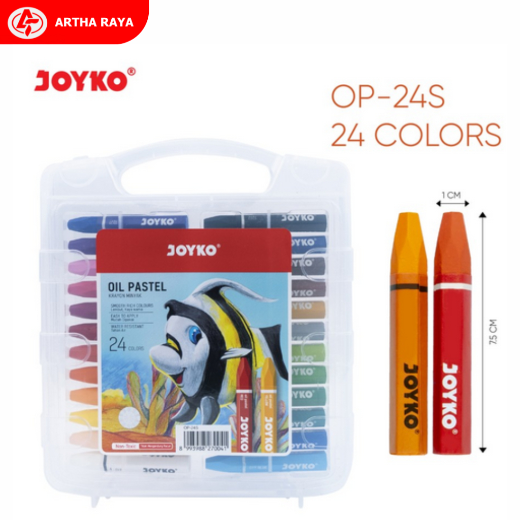 

Joyko Crayon Oil Pastel 24 Colours / Krayon Joyko 24 Warna Op-24S