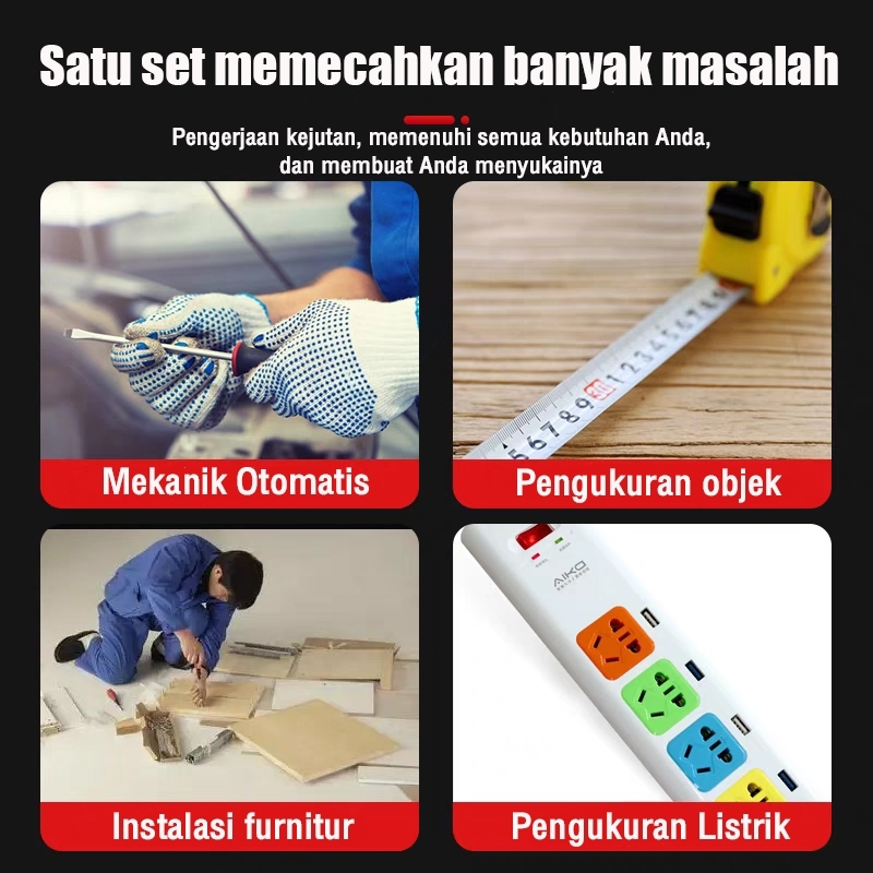 Reaim Tool Kit 30 Pcs Tool Set Box Paket Solder Listrik Iron Automatic 60 Watt Set /Tool Kit Set