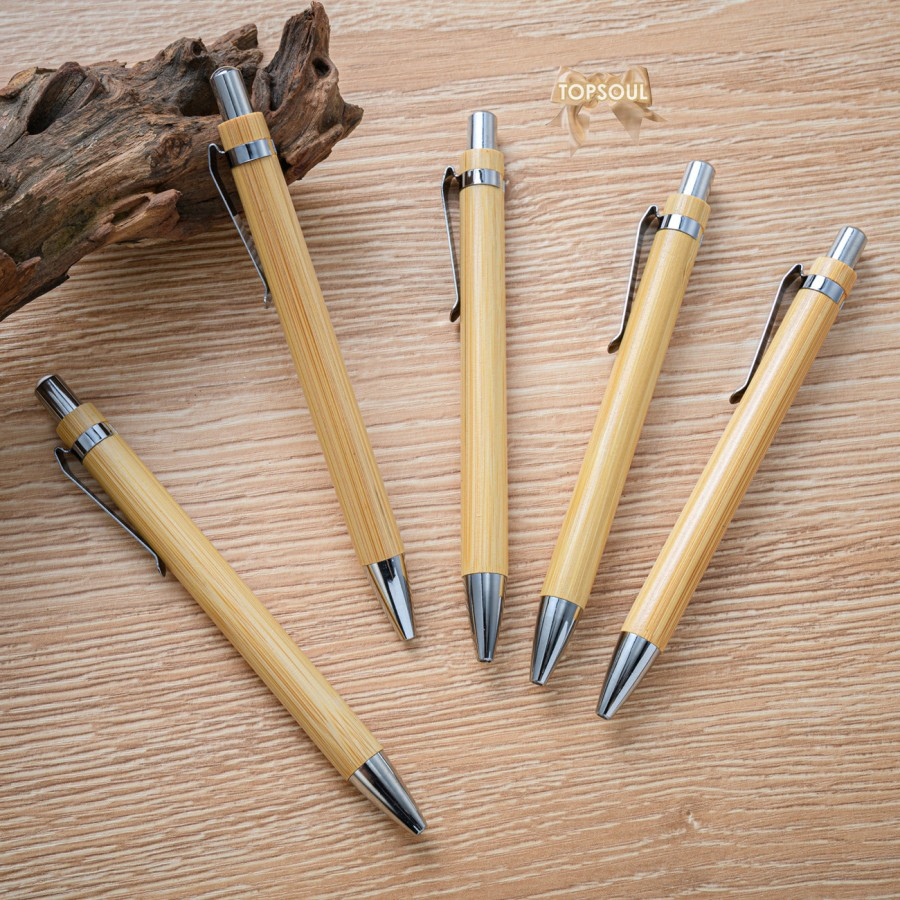 

Pulpen Bambu bolpoin bamboo alam natural go green souvenir promosi custom pen seminar hotel kantor ballpoint unik