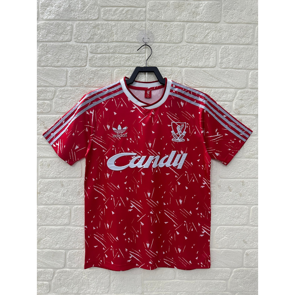 BAJU BOLA JERSEY LIVERPOOL HOME RETRO 1989 1991 CANDY JERSEY LIVERPOOL HOME RETRO