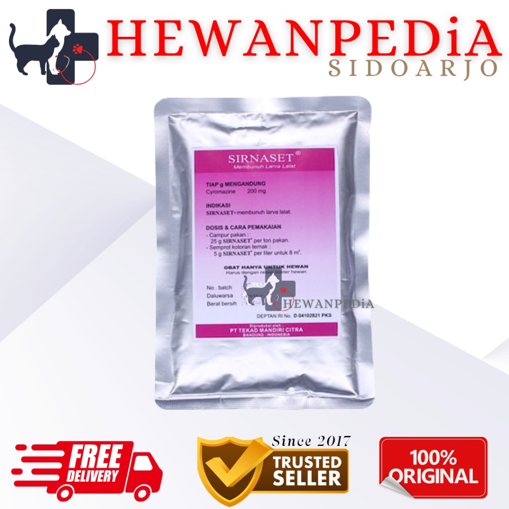 SIRNASET 250 gr Hewanpedia - Cyromazine Anti Lalat Pada Ternak Sapi Kambing Ayam Unggas Hewanpedia O