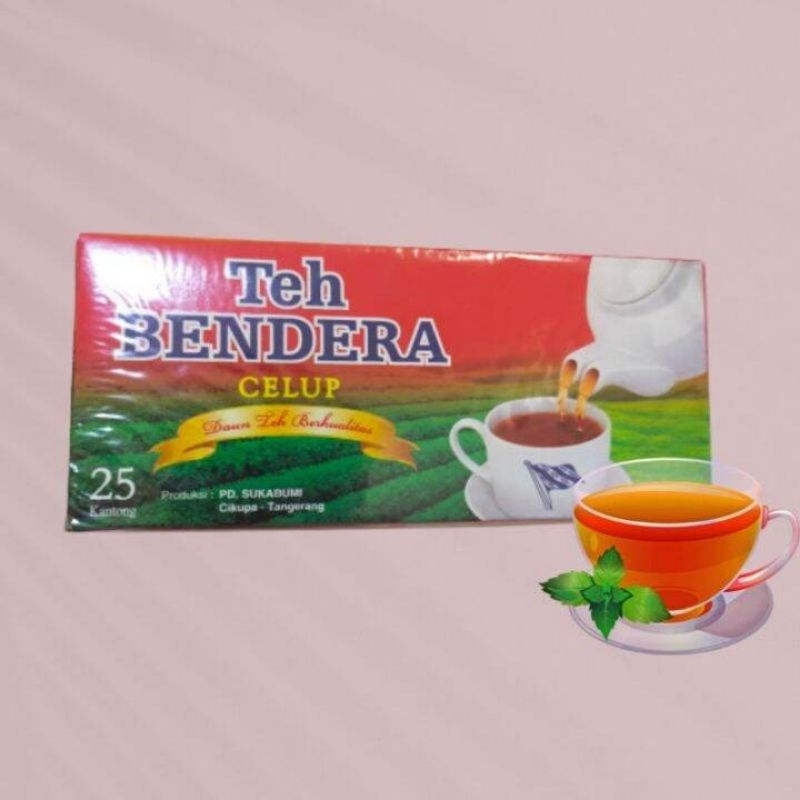 

teh BENDERA celup ( isi 25 kantong)