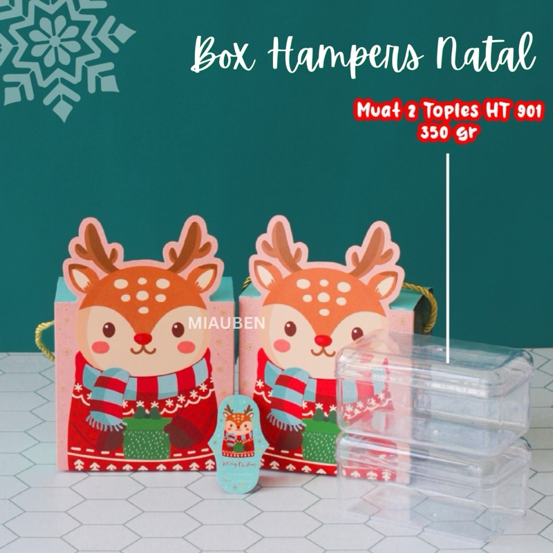 

Box hampers natal untuk 2 toples 350gr persegi panjang