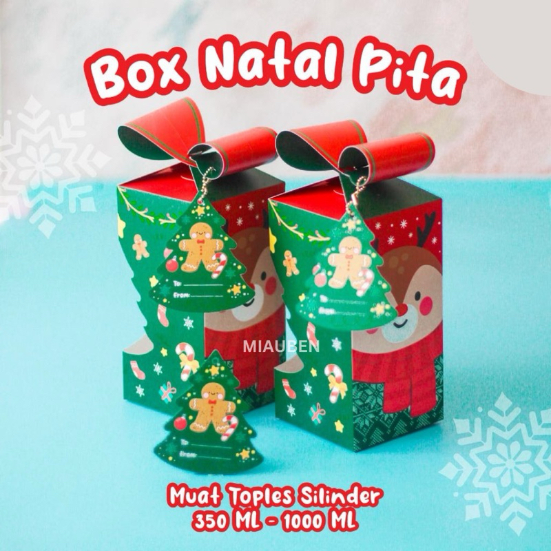 

isi 5 set Box parsel natal hampers xmas isi toples tabung 1000gr