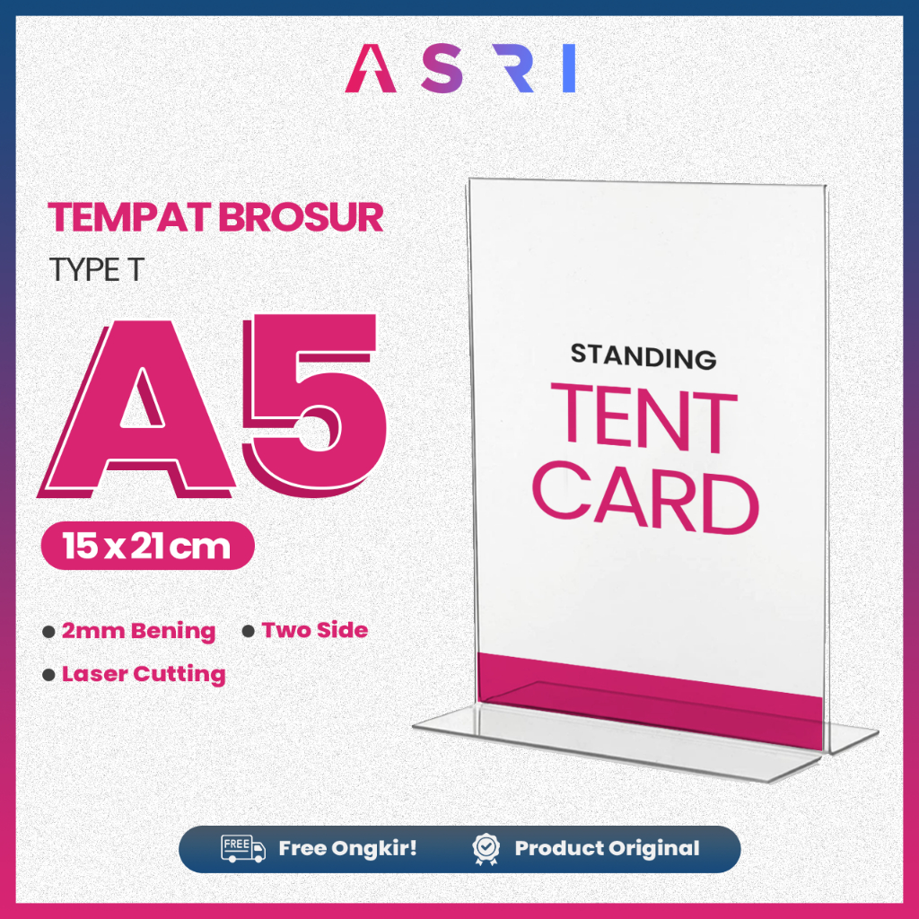 

Tempat Brosur Acrylic Akrilik A5 / Tent Card / Tent Holder / Acrylic Brosur A5 2mm Bening