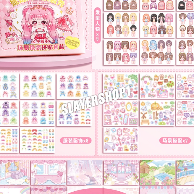 

KI3 Mainan stiker ganti muka Stiker ekspresi girl change makeup stiker