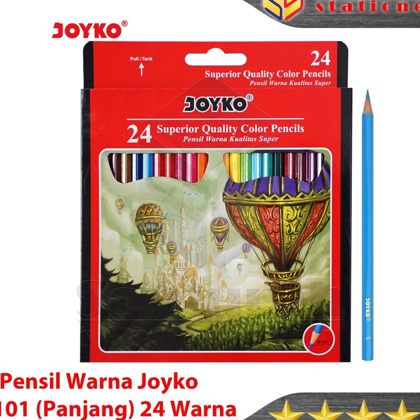 

HJ6 Pensil Warna Joyko 11 24 Warna Panjang Colour Pencil CP11 24 Colors Drawing Mewarnai 24W