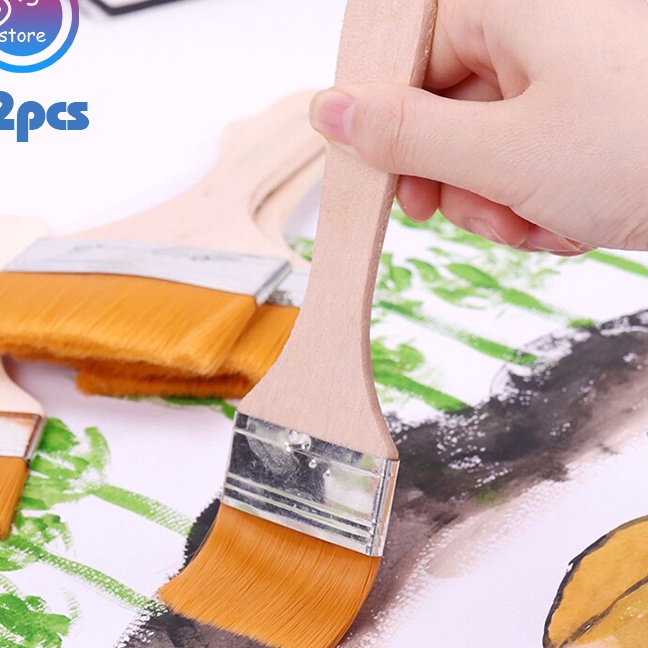 

Bonuskan Kuas Lukis 12pcs Kuas Cat Tebal Kuas Lukis Lebar Nylon Flat Art Painting Brush