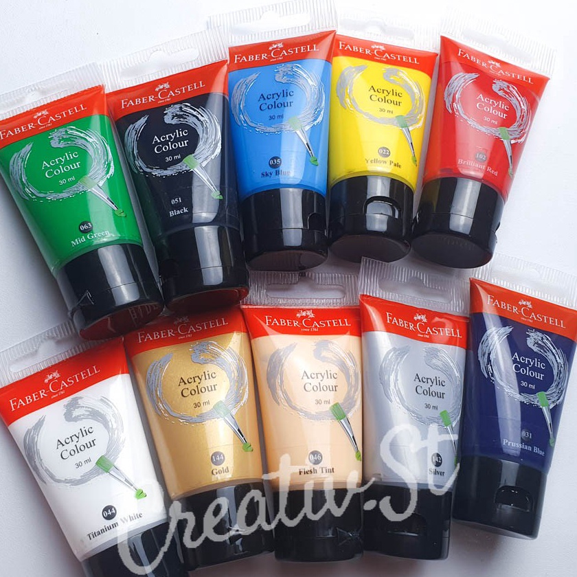 

HJ6 FABER CASTELL Cat Acrylic Colour 3 Ml Satuan Cat Lukis Akrilik