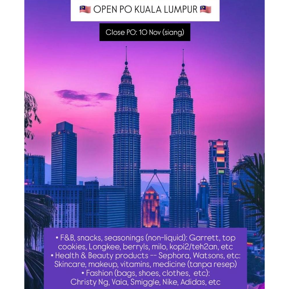 

Pre-Order KUALA LUMPUR (BACA DESKRIPSI) - Smiggle/ Christy Ng/ Vaia/ Garrets/ Berryls/ etc