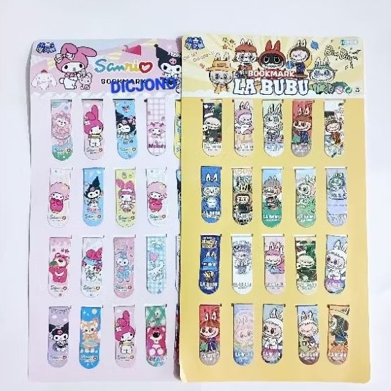 

GROSIR ( 20 Pcs ) Pembatas Buku Magnet Karakter Labubu - Sanrio