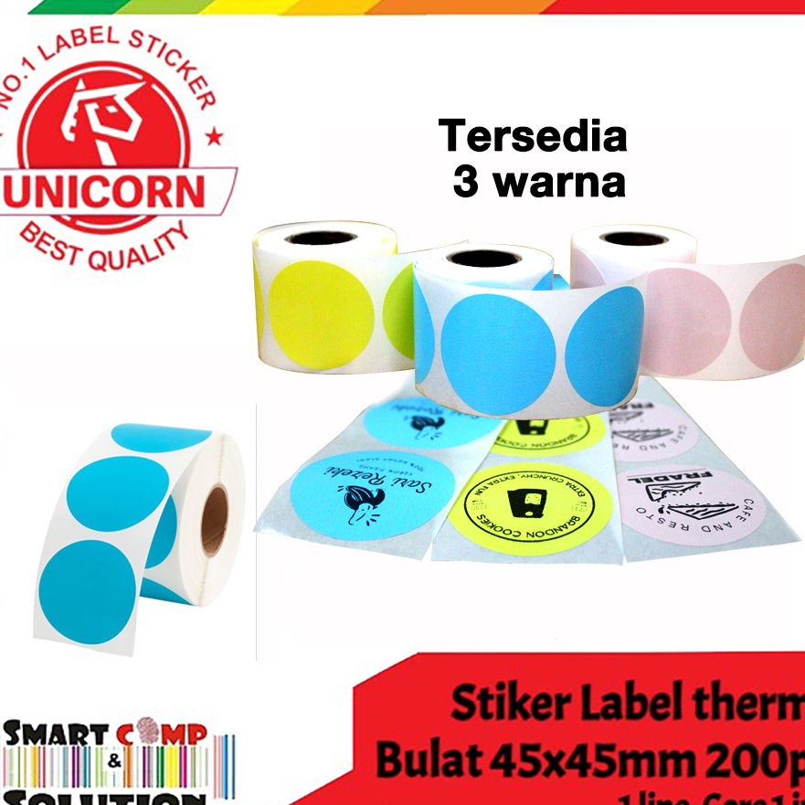 

Eksklusif LABEL STICKER THERMAL 45x45 MM UNICORN WARNA BULAT TOM JERRY