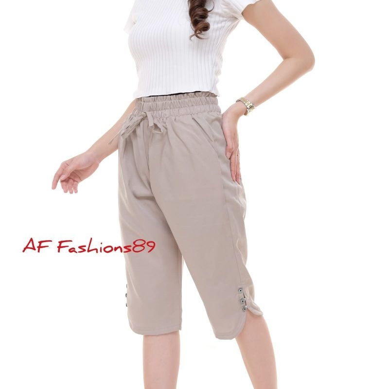 DISKON Celana Pendek Wanita 3/4 ready uk Jumbo Kain Halus KEKINIAN