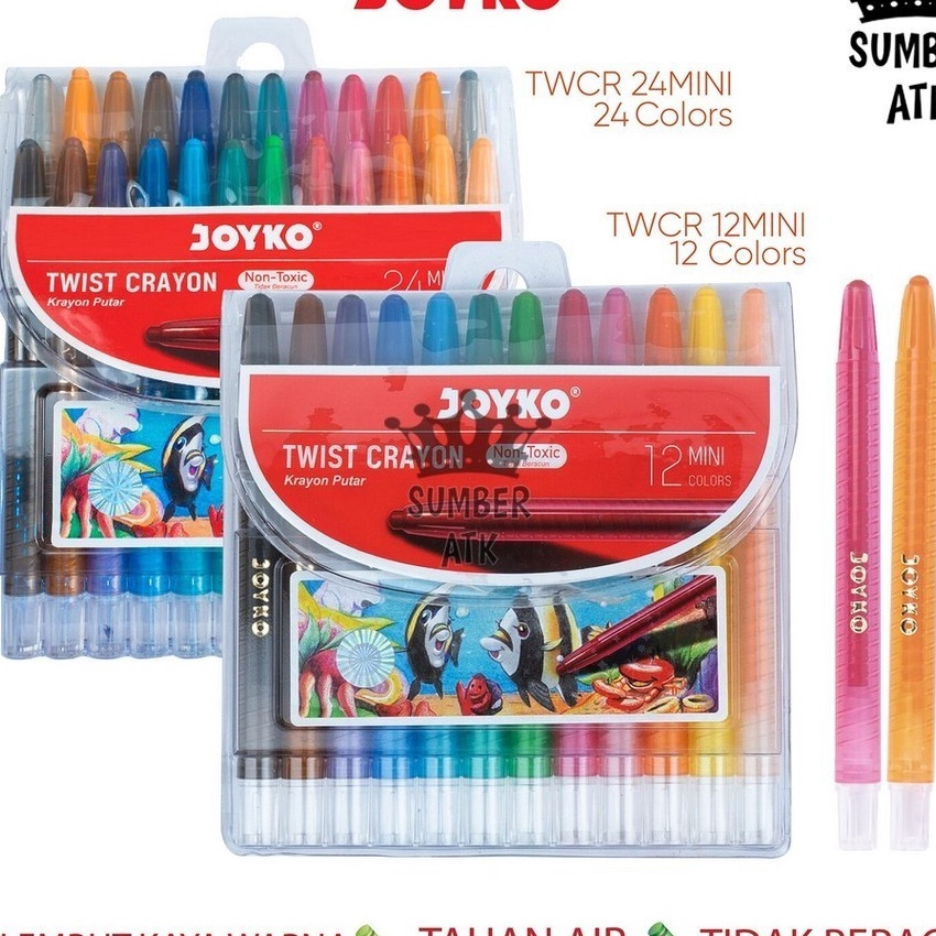 

KI3 Krayon Putar M Twist Crayon Joyko TWCR 12 dan 24 Warna