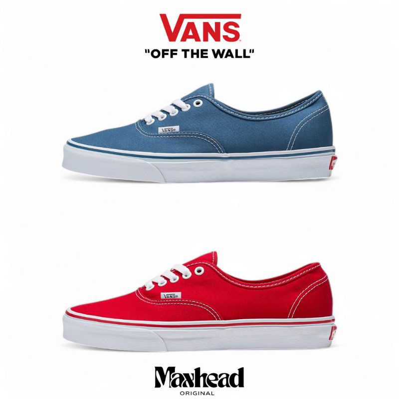 Vans Authentic Navy White & Red Chili Classic Original 100%