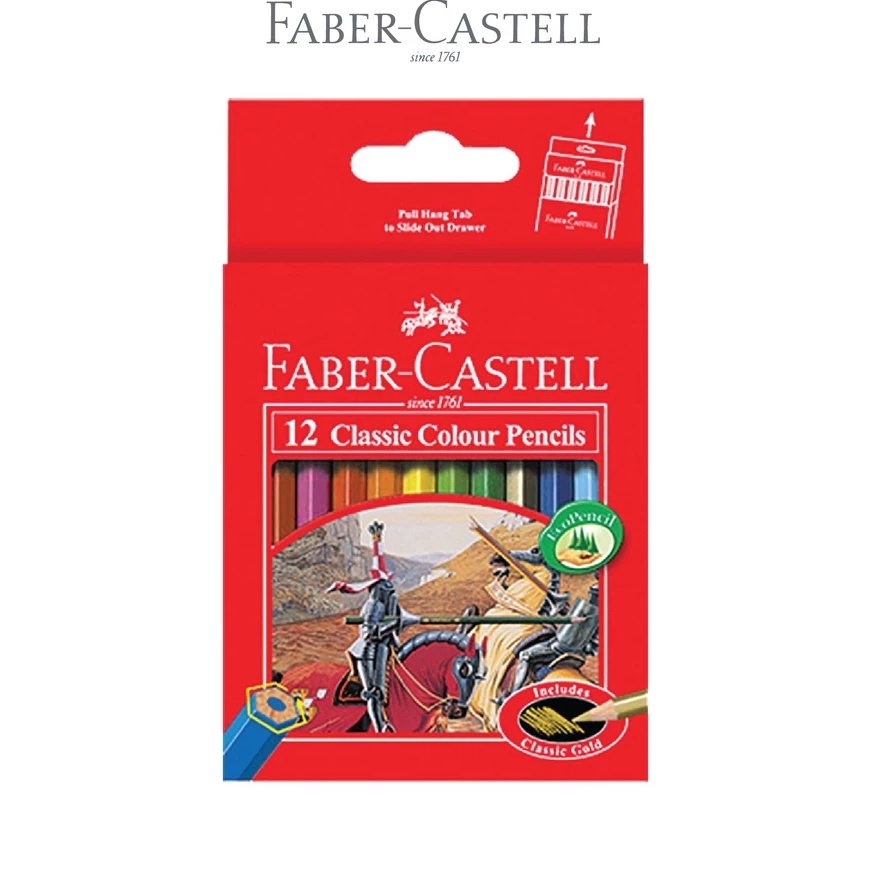 

KP8 FABER CASTELL Pensil Warna Pendek Panjang Classic Colour Pencil 12 24 Warna