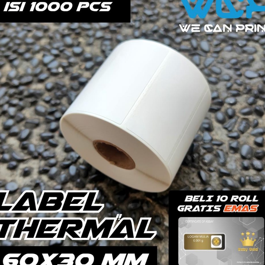 

Premium Stiker Label Thermal 6x3 Kes Sticker Barcode 6 x 3 mm isi 1 pcs