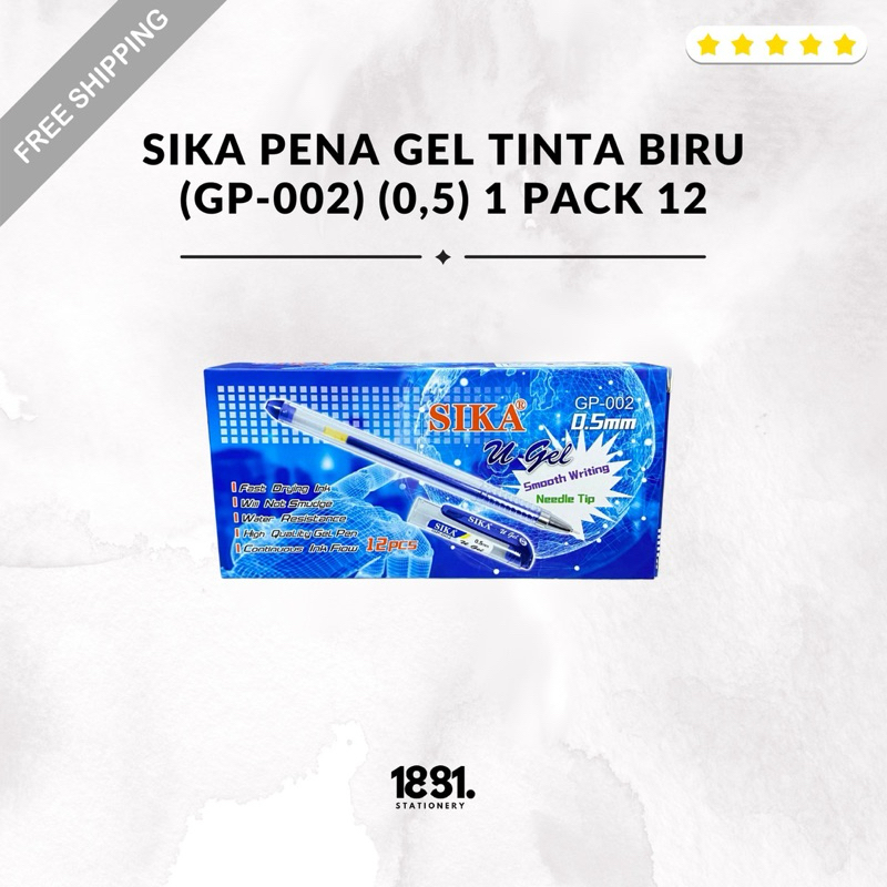 

Pulpen Sika Gel | Pen Gel Warna Biru | Pena Gel (0,5mm) (pack/pcs)