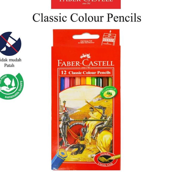 

KI3 Pensil warna 12 panjang Classic colour pencils 12 L faber castell