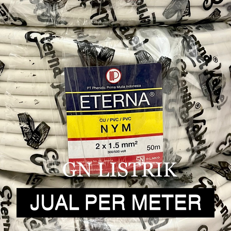 [METERAN] Kabel Eterna 2x1,5 NYM SNI