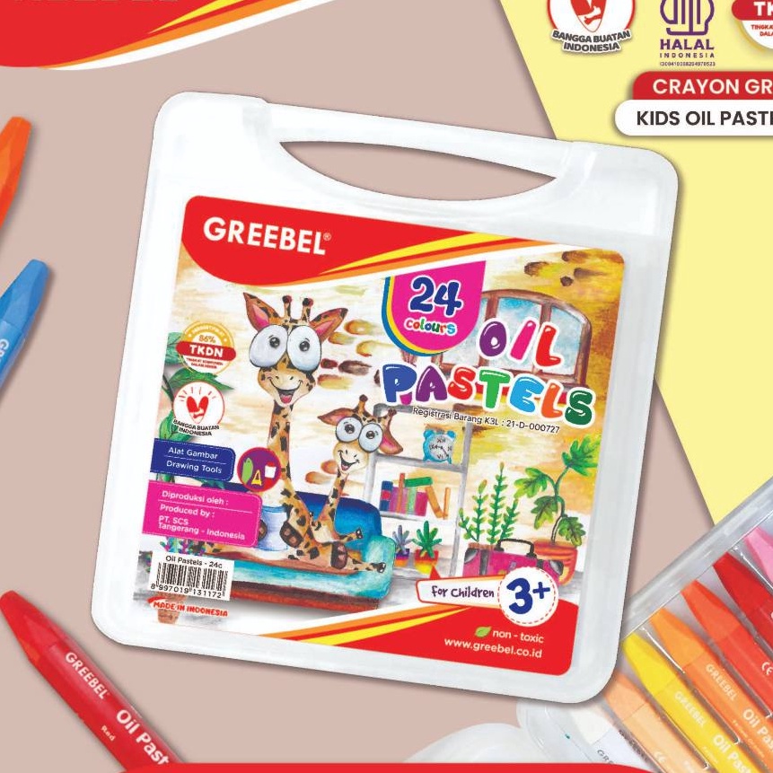 

Cashback GREEBEL Crayon Krayon KIDS OIL PASTEL 24 Warna KOP 24C Crayon Greebel Krayon 24 Warna Non toxic