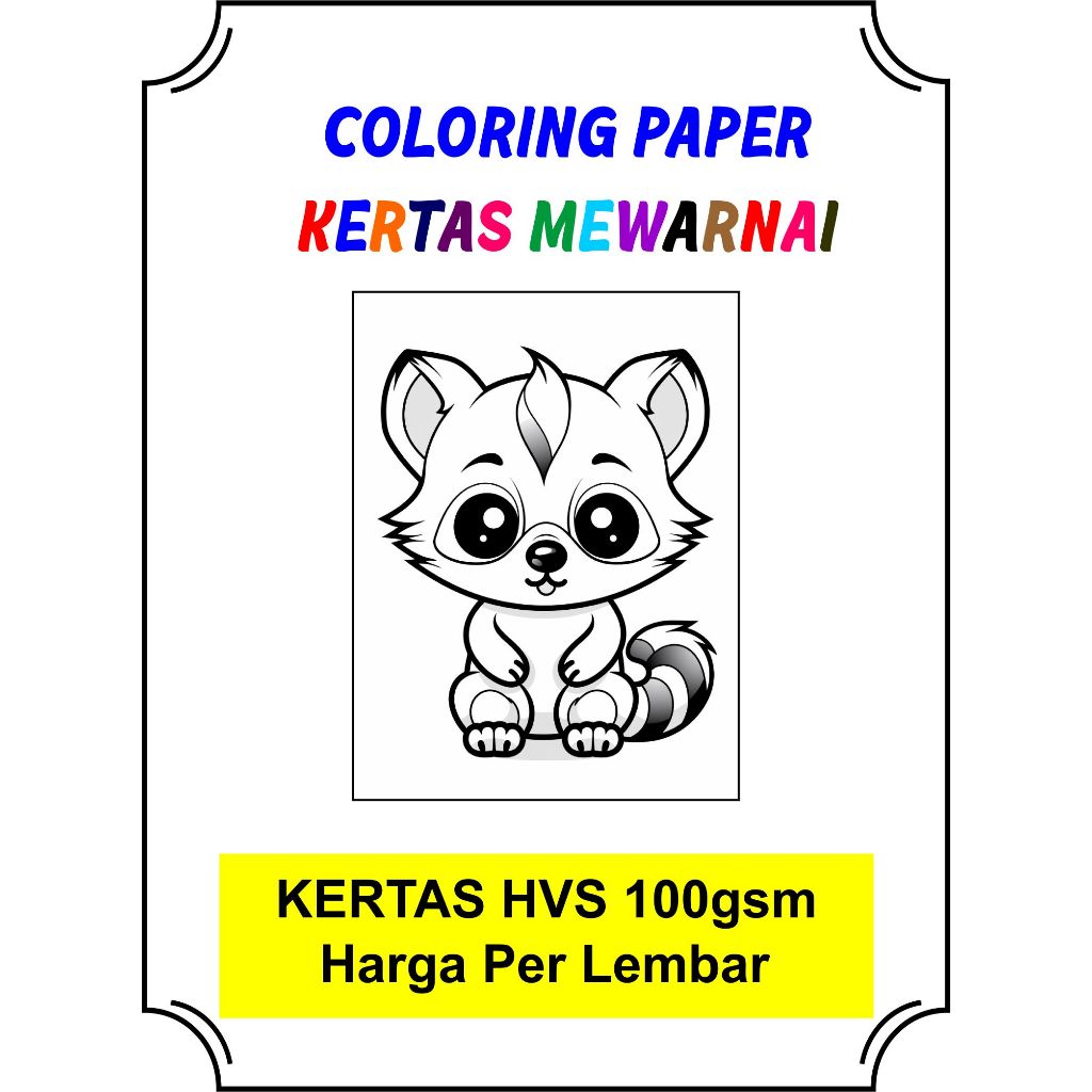 

KERTAS MEWARNAI SERI CUTE ANIMAL 02 HEWAN LUCU UNTUK ANAK SD MI TK PAUD BAHAN KERTAS HVS 100gsm COLORING PER LEMBAR