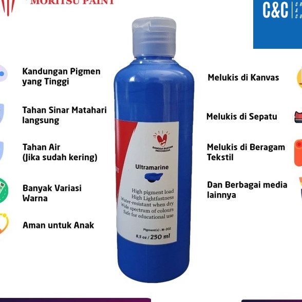 

Langka Cat Lukis Akrilik Moritsu Premium 25ml Moritsu Premium Acrylic Paint 25ml