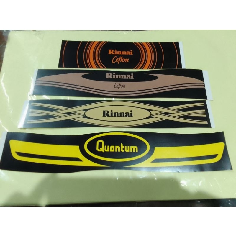 stiker kompor rinnai dan quantum