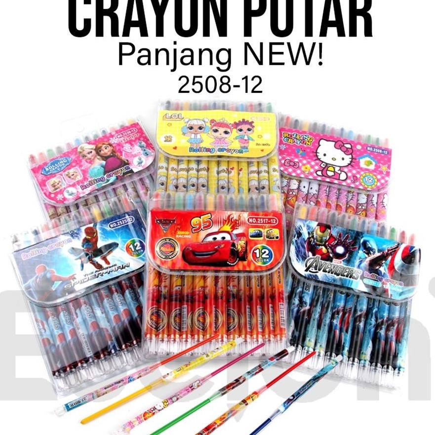 

Potongan ESJKT Crayon putar PANJANG Rolling Crayon 14gr crayon putar