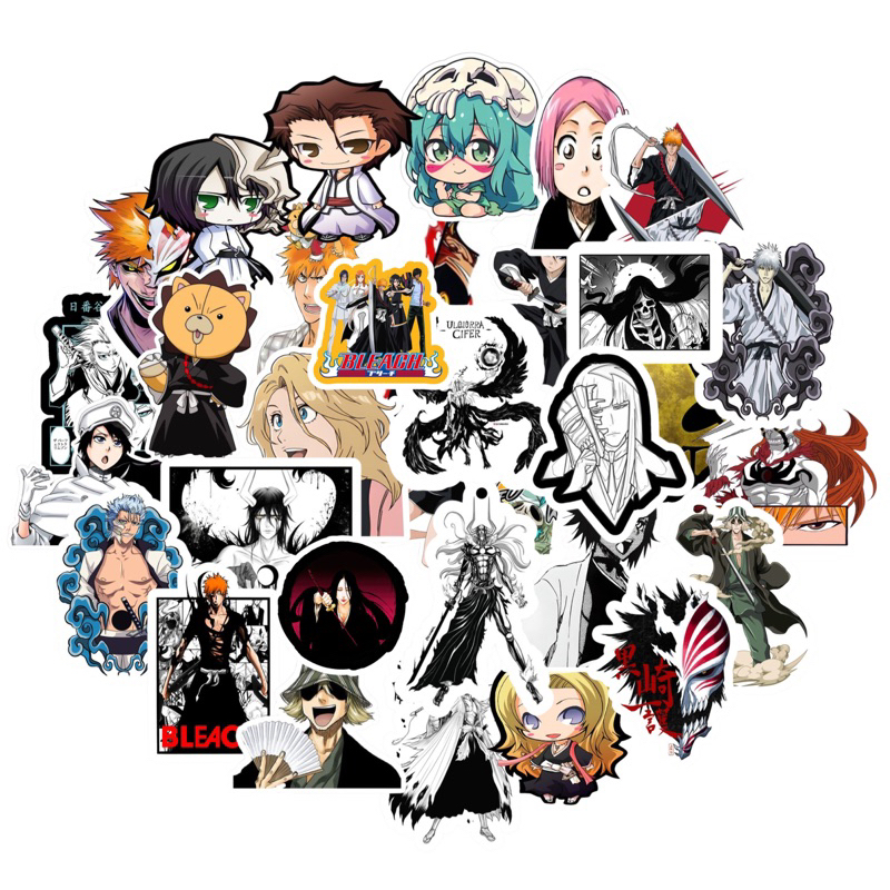 

Bleach Sticker Packs 30+ Pcs Anti Air Bahan Vinyl | Stiker Handphone / Ipad | Stiker Helm | Stiker Buku | Stiker Laptop