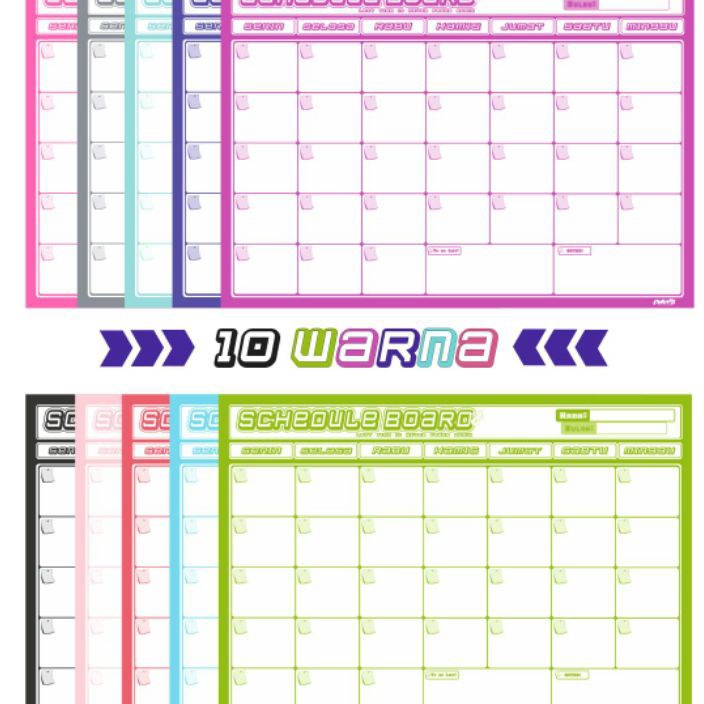 

BIG SELLER Schedule Board 1 Warna Ukuran Besar A2 bolak Balik Laminating Monthly planner 222
