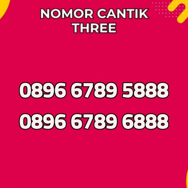 Nomor cantik 3 naik 888 kartu perdana tri