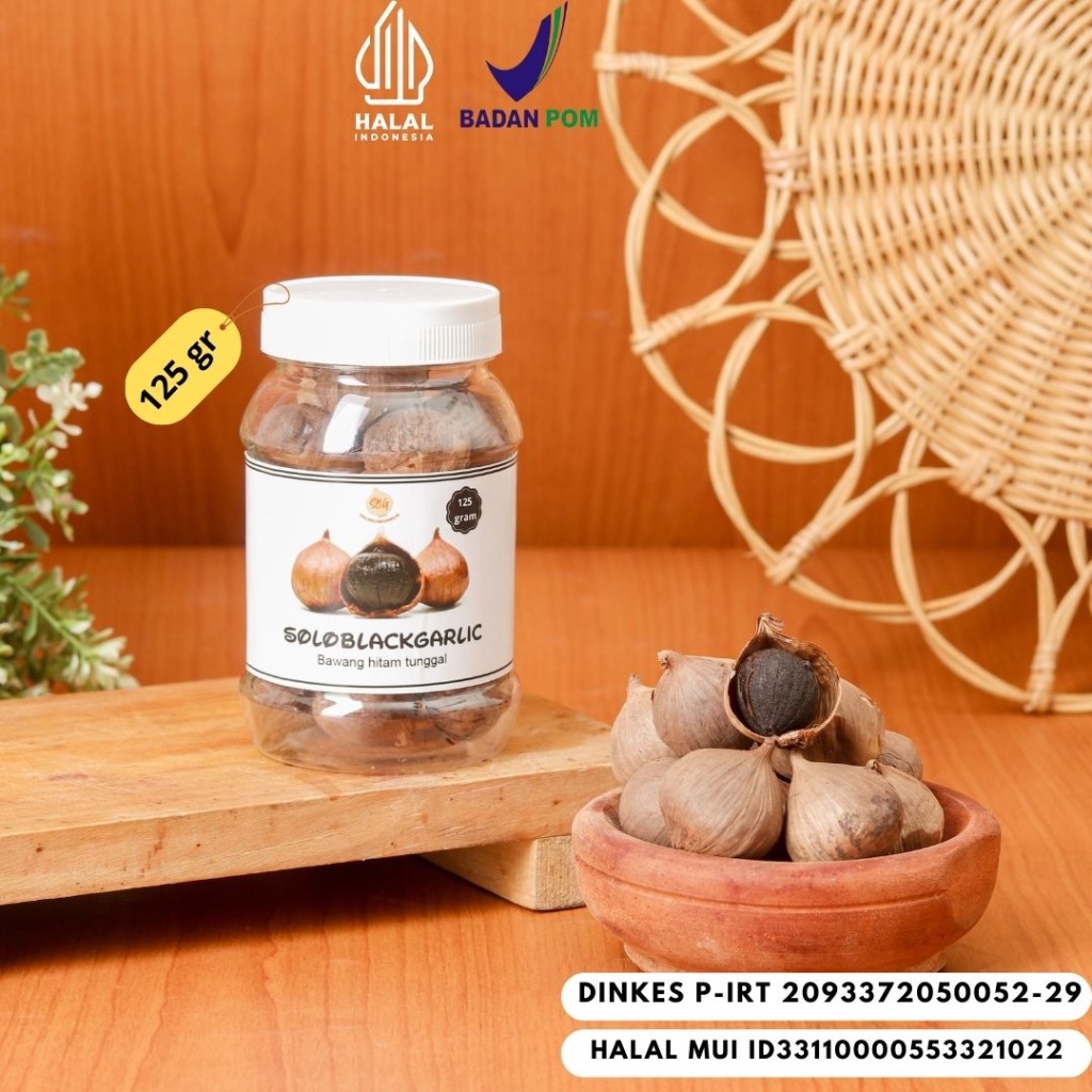 

BLACK GARLIC TUNGGAL 125GRAM - BAWANG HITAM LANANG