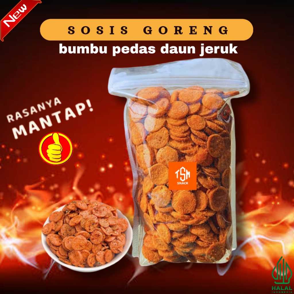 

Sosis Goreng 500 Grm Pedas Renyah Gurih Bumbu Special / Sosreng Bumbu Special Pedas