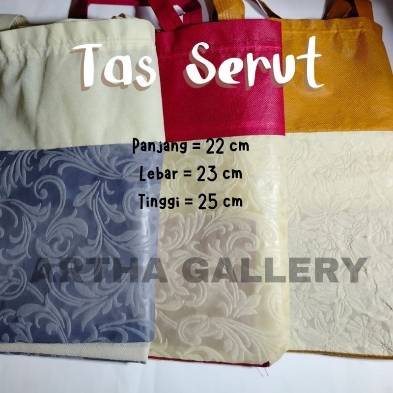 

1 LUSIN (ISI 12 PCS) Tas Serut Emboss Kombinasi 22x22cm Tinggi 25cm / Tas Hajatan / Tas Spunbond / Goodie Bag / Tas Ramah Lingkungan
