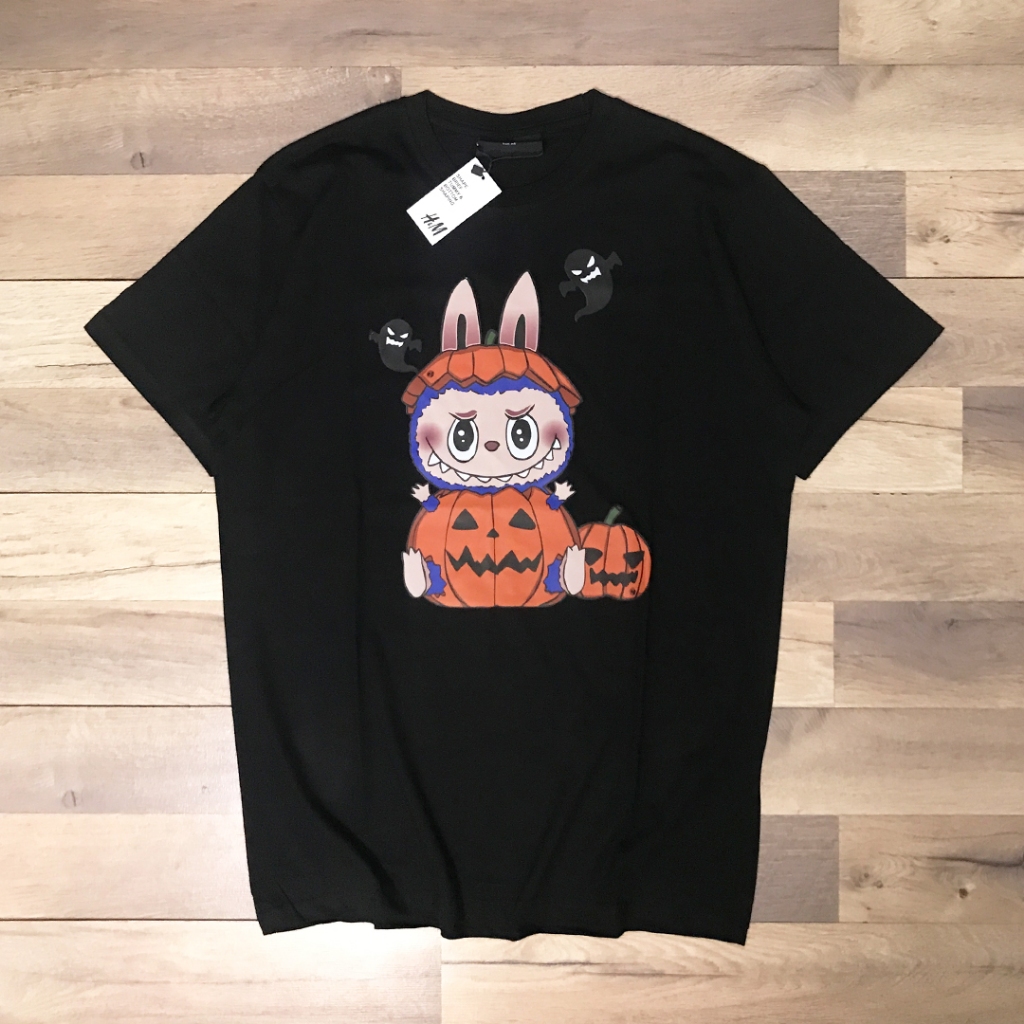 KAOS/BAJU T-SHIRT POP MART LABUBU PUMPKIN HELLOWEEN UNISEX CATTON COMBAD 24S