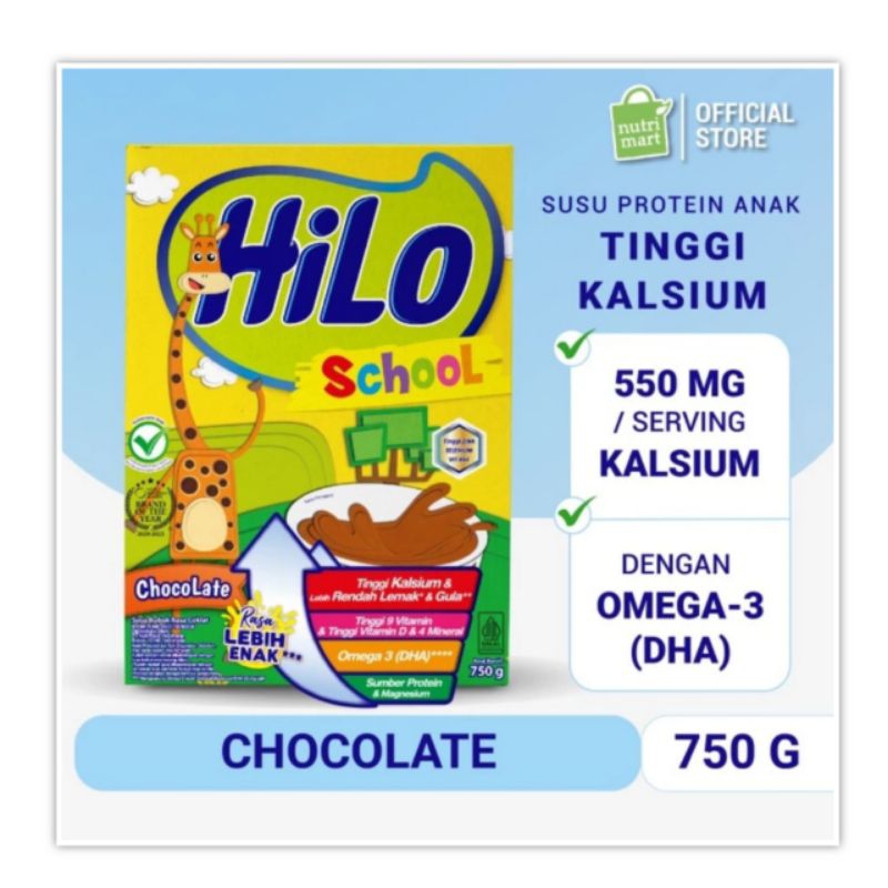 

Hilo School Chocolate 750 gr Susu Protein Kalsium Tinggi Anak