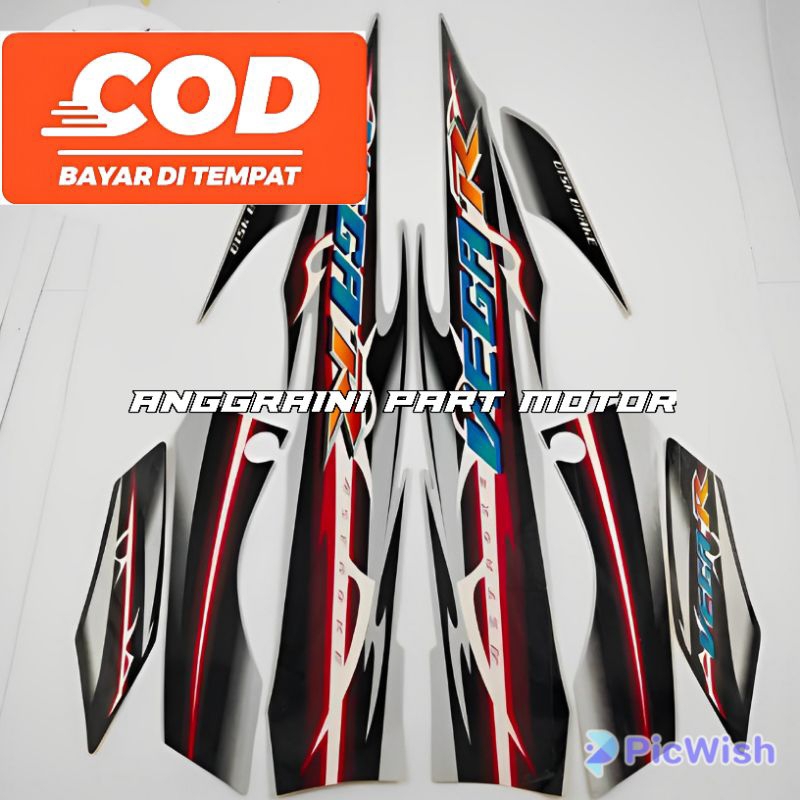 STRIPING STRIPING YAMAHA VEGA R NEW LIST HITAM SILVER TAHUN 2007-2008
