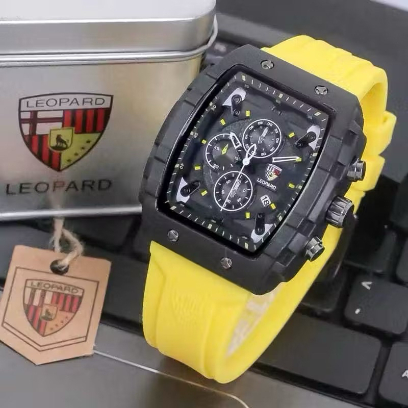 Jam Tangan Pria Original Leopard Rubber