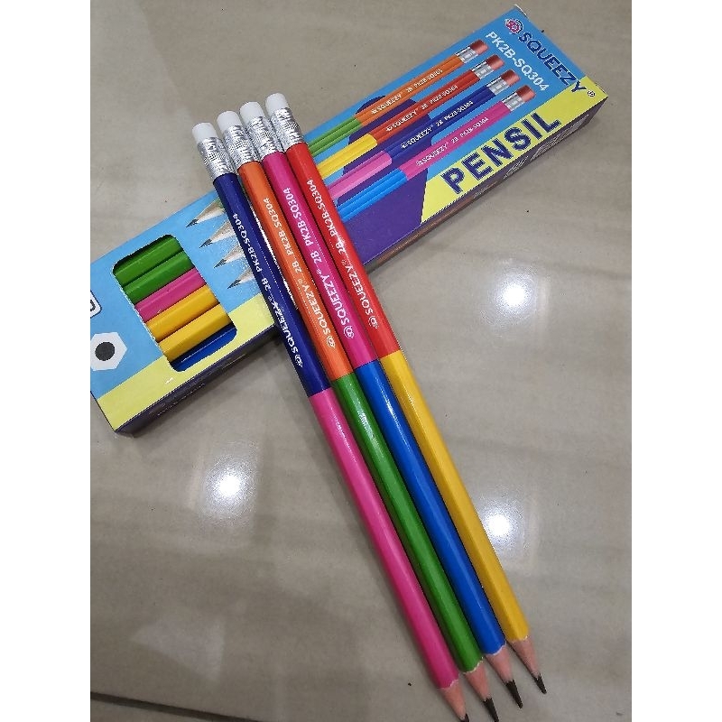 

Pensil kayu 2B + Eraser Squezzy SQ304
