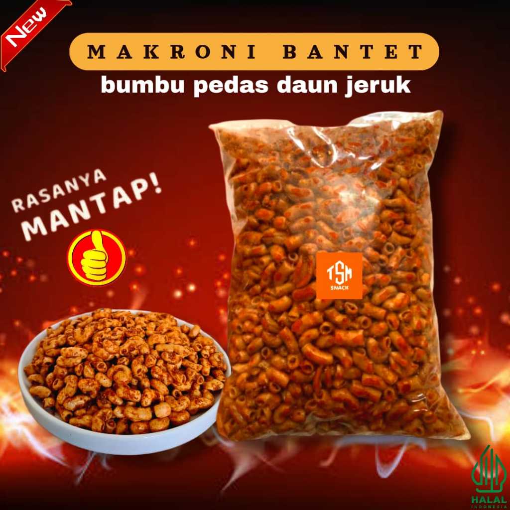 

Makroni Bantet Extra Pedas Daun Jeruk Kemasan 1 Kg