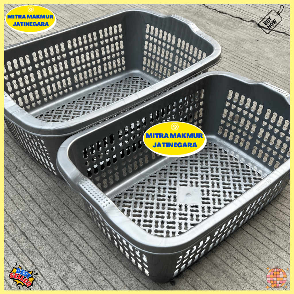 KERANJANG PAKAIAN PLASTIK PERSEGI PANJANG KERANJANG POPOK WADAH PAKAIAN BERSIH LAUNDRY BAG