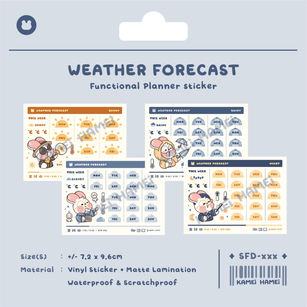 

Weather Forecast Sticker | Kamei Hamei Functional Deco Planner Sticker