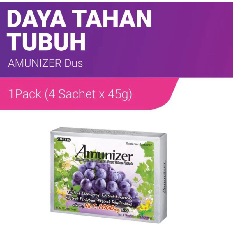 Amunizer Vit c 1000mg Membantu Memelihara daya Tahan Tubuh Rasa Anggur 1 Box