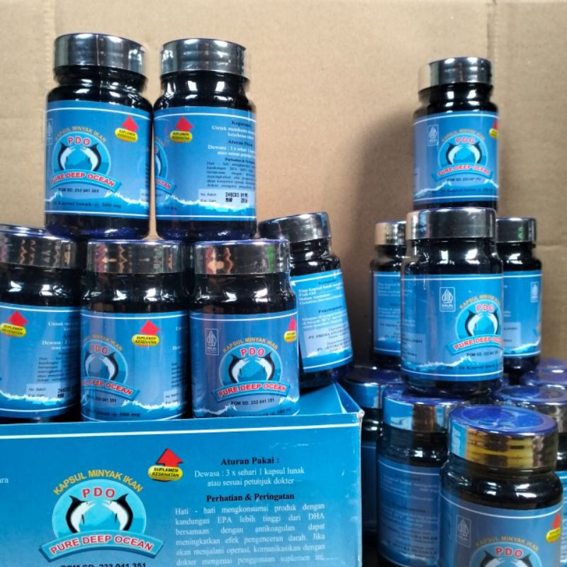 PDO kapsul 1 lusin BONUS JILBAB Ready minyak ikan Pdo original siap kirim