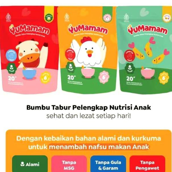 

YuMamam | Bumbu Tabur (20gr) | Rasa Ayam | Rasa Sapi | Rasa Teri