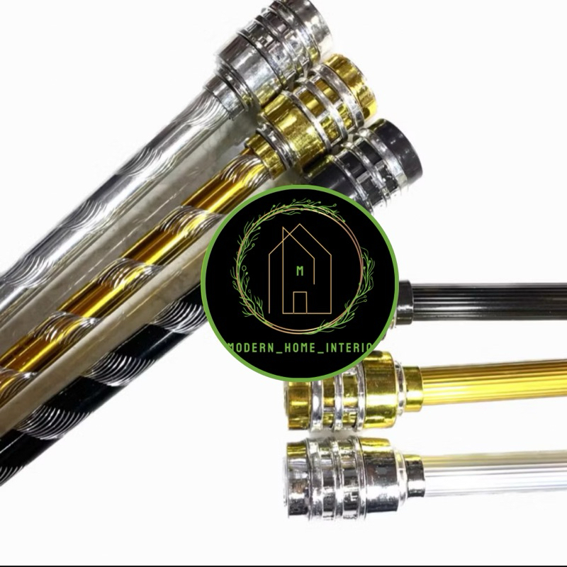 Batang Gorden Besi Aluminium Minimalis Gold Silver Hitam Aksesoris Penyangga Tutup Gorden Korden Hor