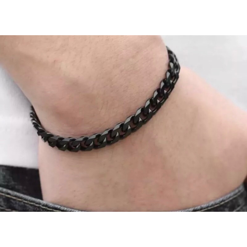 gelang titanium pria hitam