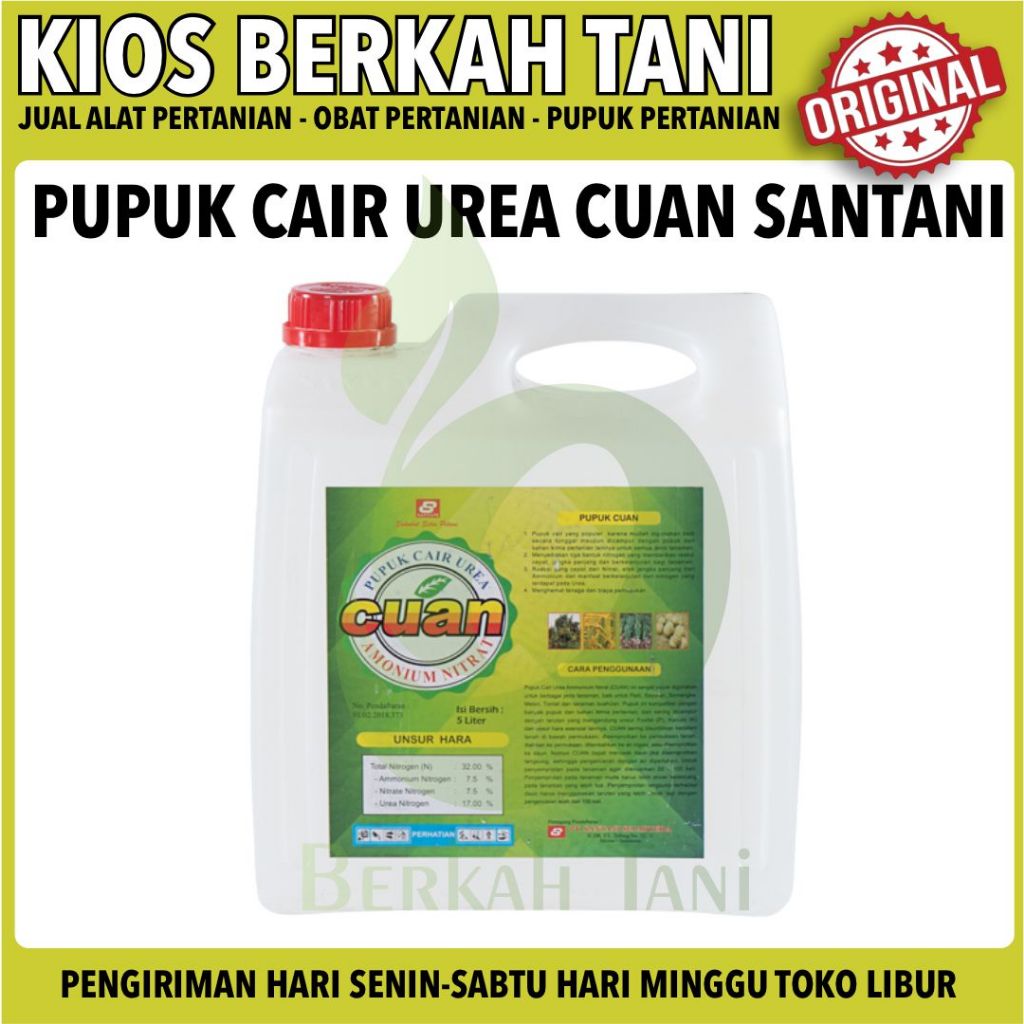 Pupuk Urea cuan cair 5 liter dan repack 1 liter santani